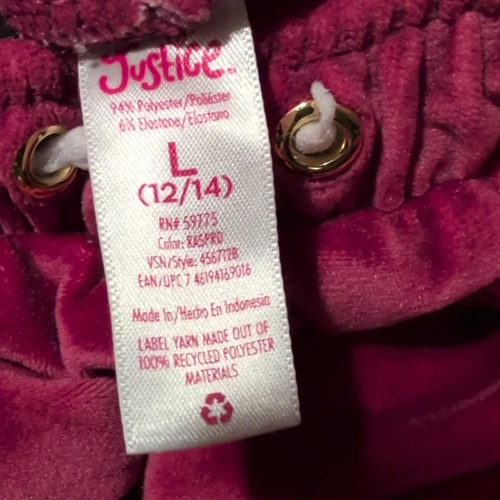 Justice Girls Pink‎ & White Velour Tie-Dye Hoodie and Joggers Set Size 12/14